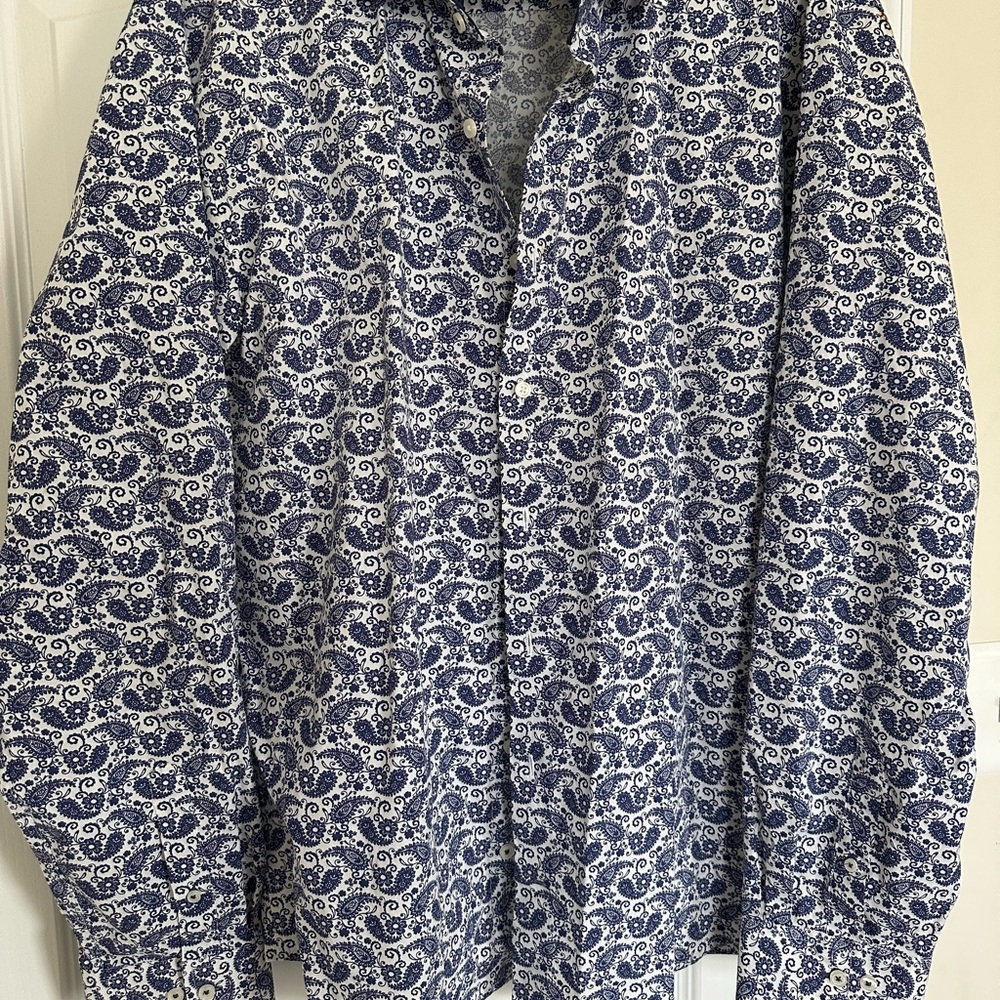 Men's Blue Paisley Shirt